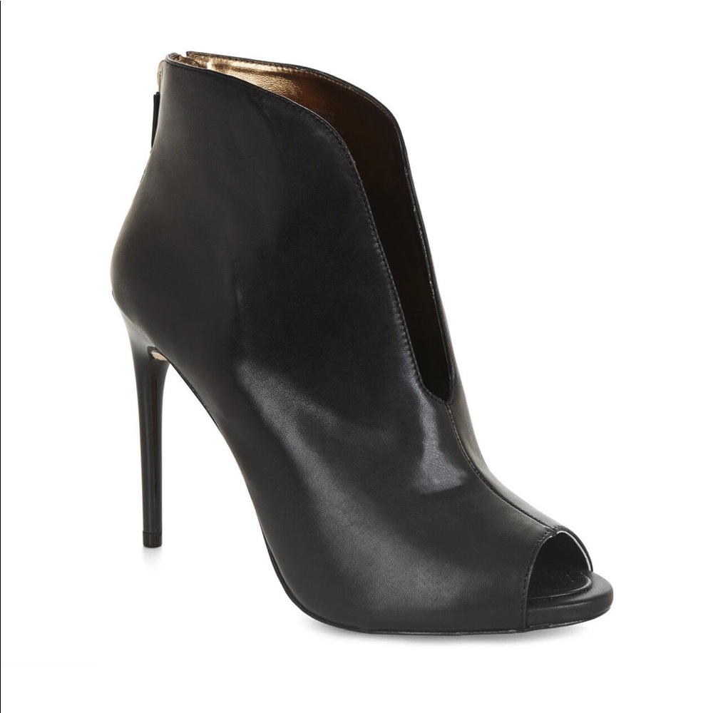 BCBG peep toe bootie
